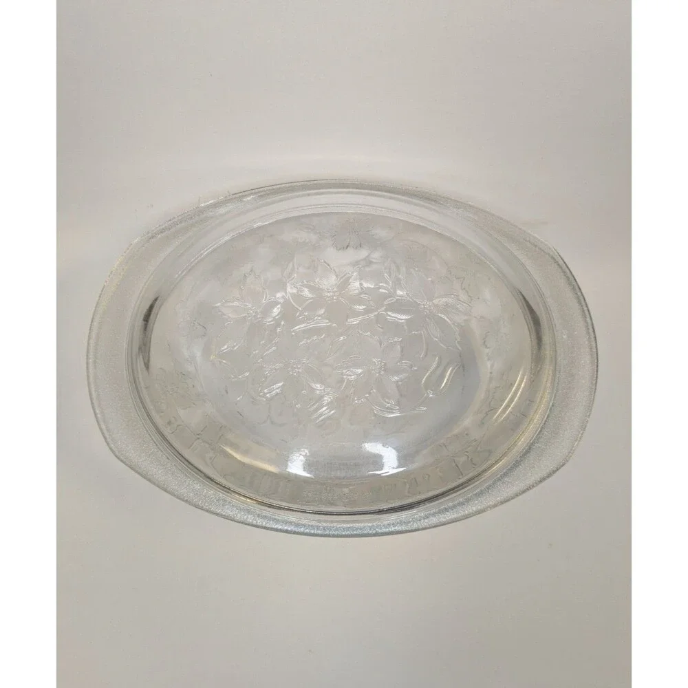 Princess House Fantasia #529 3 Qt Oval Covered Casserole Dish Clear Glass Lid